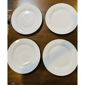 4 Williams Sonoma Open Kitchen Dinner Plates All White 10.50" China High Quality